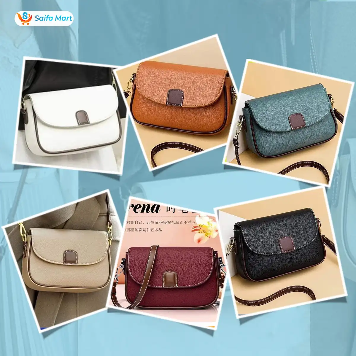 Women's PU Leather Fashion Crossbody Handbag-Combo 6 Colour